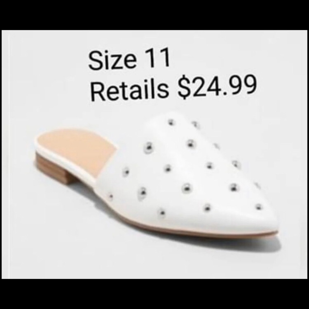 White beaded shoes size 11